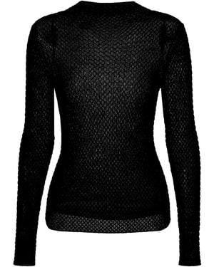 NUAJE NUAJE Auden Merino Wool Mock Neck Top - Black