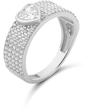 SHYMI Pave Band With Centre Heart - Metallic