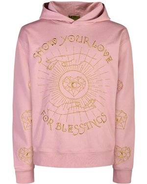 Miracles Manifester Show Your Love Affirmation Embroidered Hoodie - Pink