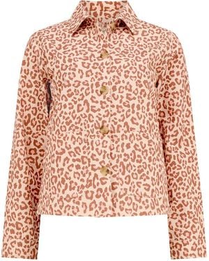 Sugarhill Pippa Jacket Stone, Classic Leopard - Pink
