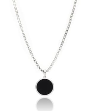 The Jewelz Enamel Circle Pendant Necklace - White