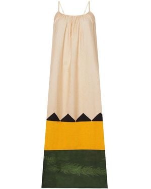 DHARA SHETH DUBAI Beyond The Horizon Spaghetti Strap Cotton Maxi Dress - Natural