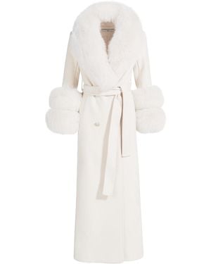 Hortons England Mayfair Cashmere Coat Ivory - White