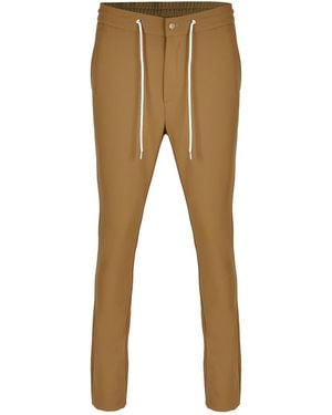 DAVID WEJ Plain Drawstring Trouser – - Brown