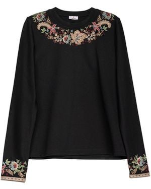 Niza Shirt With Embroidery On Sleeves And Neckline - Black