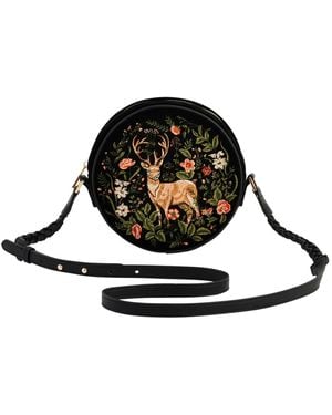 Fable England Embroidered Circle Bag - Black