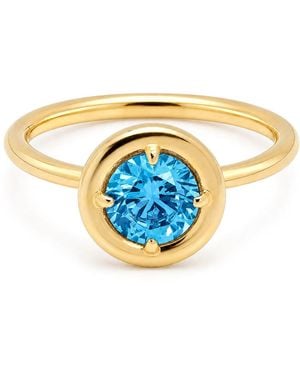 Belinda Jewelz Swiss Round Solitaire Chunky Ring - Blue