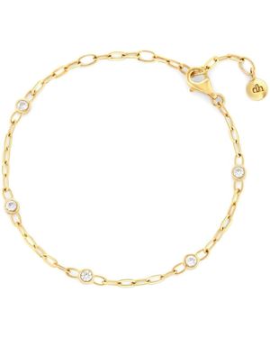 Dinny Hall Lab-Created Sapphire Paperclip Chain Bracelet - Metallic