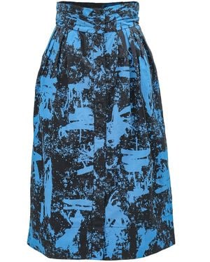 Smart and Joy Buttoned Straight Skirt - Blue
