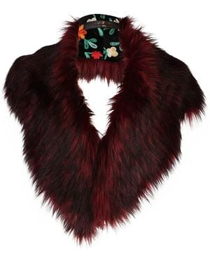 Jennafer Grace Oxblood Faux Fur Collar - Multicolor