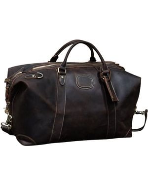 Touri Classic Traveller Leather Holdall - Black