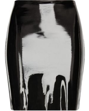 Commando Faux Patent Leather Control Smoothing Mini Skirt, Sk09 - Black