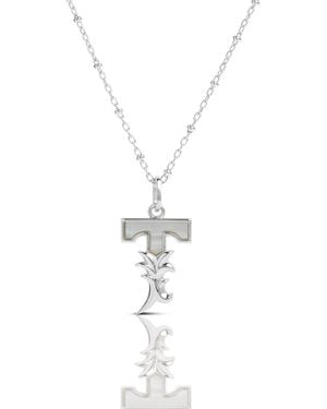 Kasun Solid T Initial Necklace With Mother Of Pearl - Metallic