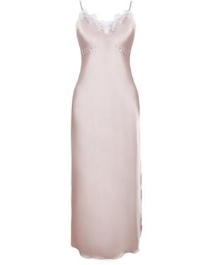 Sasha La Mer Elisabeth Silk Slip Dress, Shadow Pearl - Purple