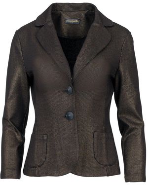 Conquista Fitted Print Punto Di Roma Jacket With Patch Pockets - Black