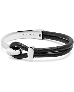 Nialaya Sterling Hook Leather Bracelet - Multicolour