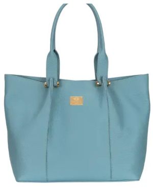Henry Daniel Roma Leather Shopper - Blue