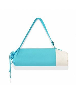Kedgeree Design Cotton Yoga Bag With Adjustable Strap - Blue