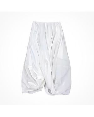London Atelier Byproduct Asymmetric Twisted Ballon Skirt - White
