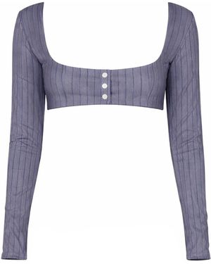 Belletage Swimwear The Ivy Cropped Mini Blazer Top - Purple