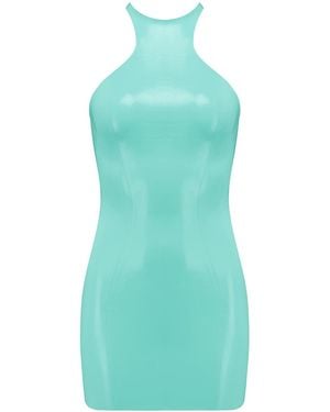 Elissa Poppy Latex Mini Dress - Green