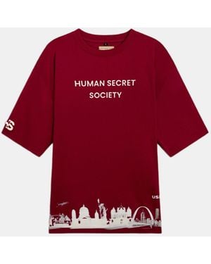 Human Secret Society Jersey View. Cotton Silk - Red