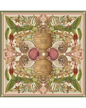 Emily Carter The Hummingbird & Nautilus Silk Scarf - Green