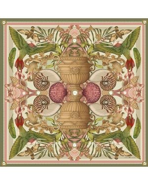 Emily Carter The Hummingbird & Nautilus Silk Scarf - Green