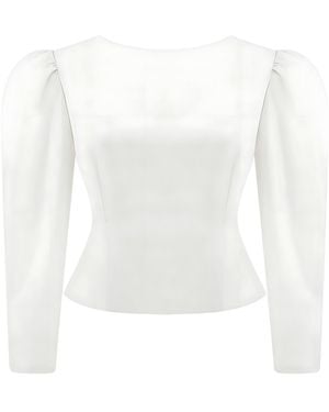 Nocturne Boat Neck Blouse - White