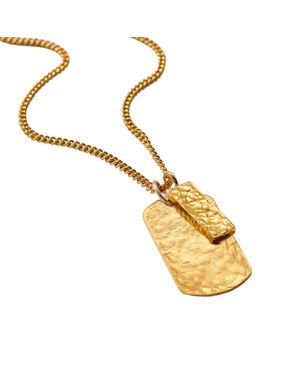 Posh Totty Designs Textured Dog Tag Necklace - Metallic