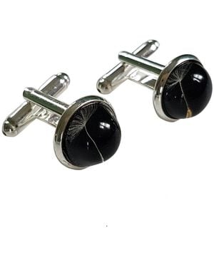 Laura Daili Glass Cufflinks - Black