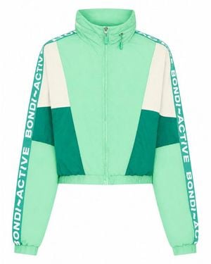 Bondi Active Cropped Windbreaker Hoodie - Green