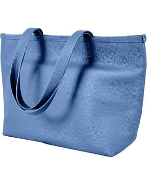 godi. The Eva Handmade Leather Tote Bag - Blue