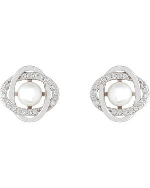 LÁTELITA London Celtic Knot Pearl Stud Earrings - Metallic