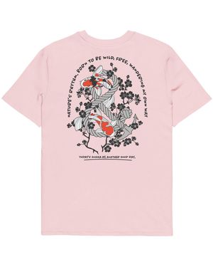 Anchor and Crew Cotton Koi Fish Another Good Day Organic Cotton T-Shirt - Pink