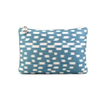 SJW BAGS LONDON Aquila Ikat Clutch Bag - Blue