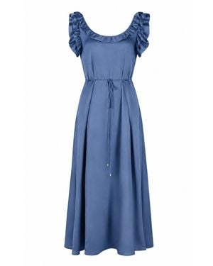 Gunda Hafner Ltd Cotton Sateen Sleeveless Dress - Blue