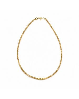 Nuvv Collection Neutrals Aurora Natural Stone & Beaded Necklace - Metallic