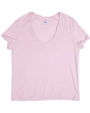 Vænn Slub Deep V Tee Chalk - Pink
