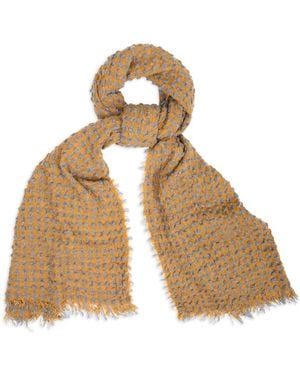 Saachi Crinkle Plaid Scarf - Yellow