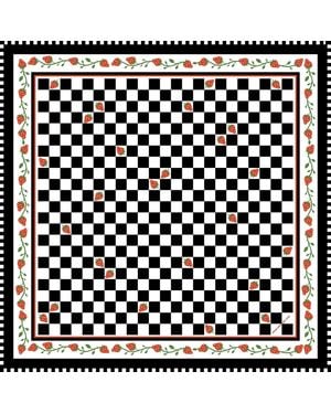 Jessie Zhao New York Double Sided Silk Scarf Of Checkerboard Imagination - Black