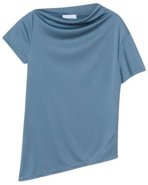 Dāl the Label Asymmetrical Short Sleeve Top - Blue