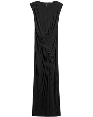 Nocturne Ruched Side-Slit Maxi Dress - Black