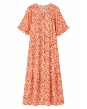 Mind Traveler Mica Burgundy Dress - Orange