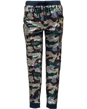 Any Old Iron Camo Sequin Joggers - Black