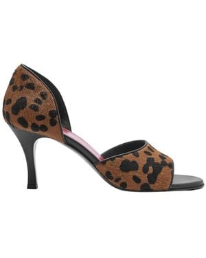 Florrie London Tatiana Sandal Leopard Calf Hair Sandal - Brown