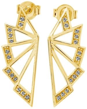 Lucy Quartermaine Angel Wing Studs - Metallic