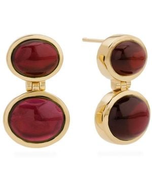 Stone Fruit Pulp Duo Earrings - Brown