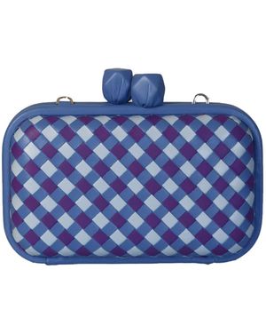 F3Rog by Rana Lilac Woven Crossbody Kukki Clutch - Blue