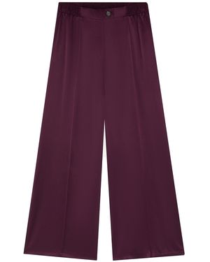The Summer Edit Lexi Sports Luxe Silk Pants - Purple